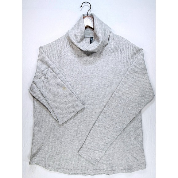 Kuhl Waffle Knit Cowl Neck Pullover Top Women's XL Long Sleeve Heathered Gray - Picture 1 of 9